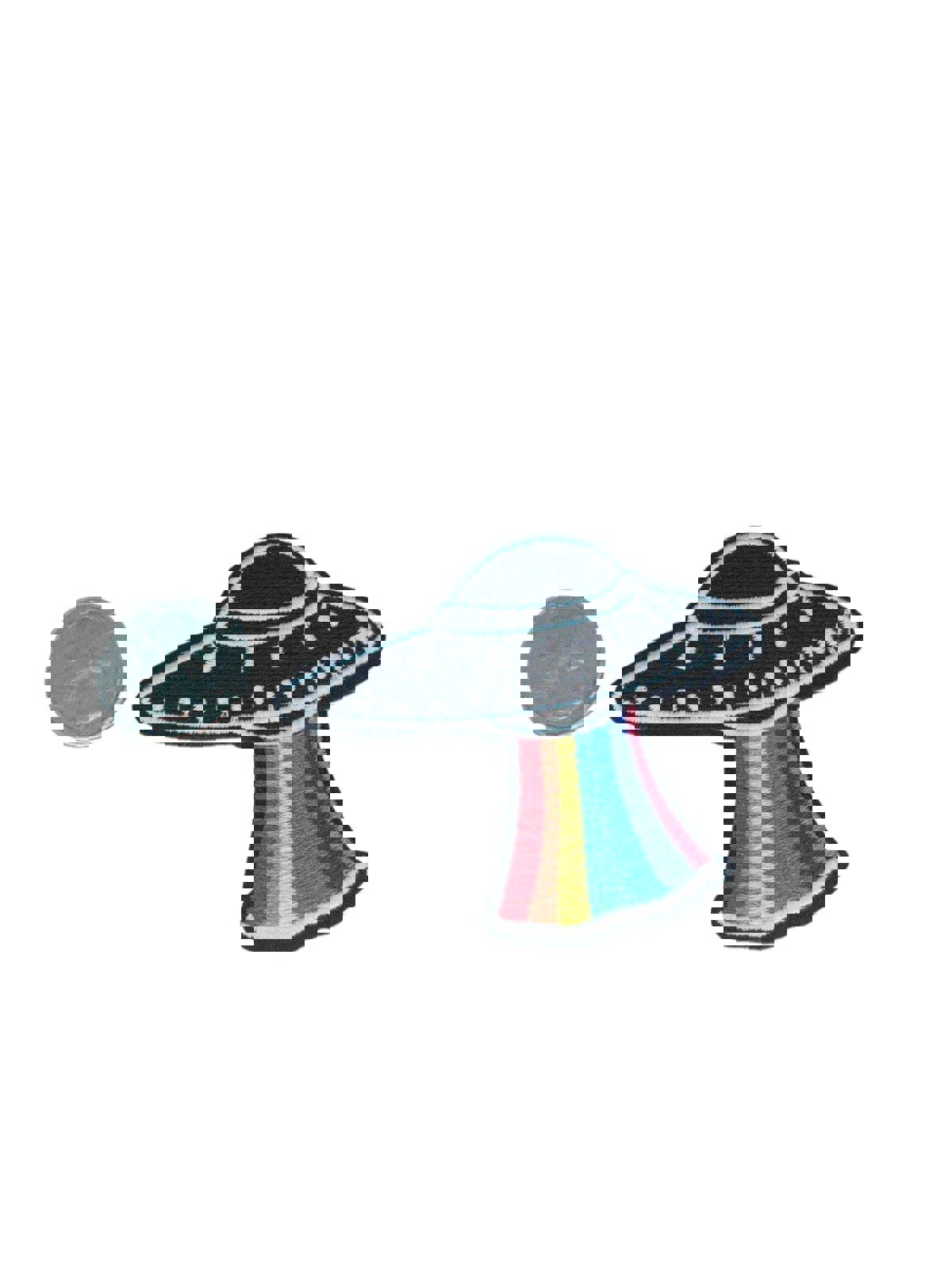 Rainbow spaceship Iron On Patch