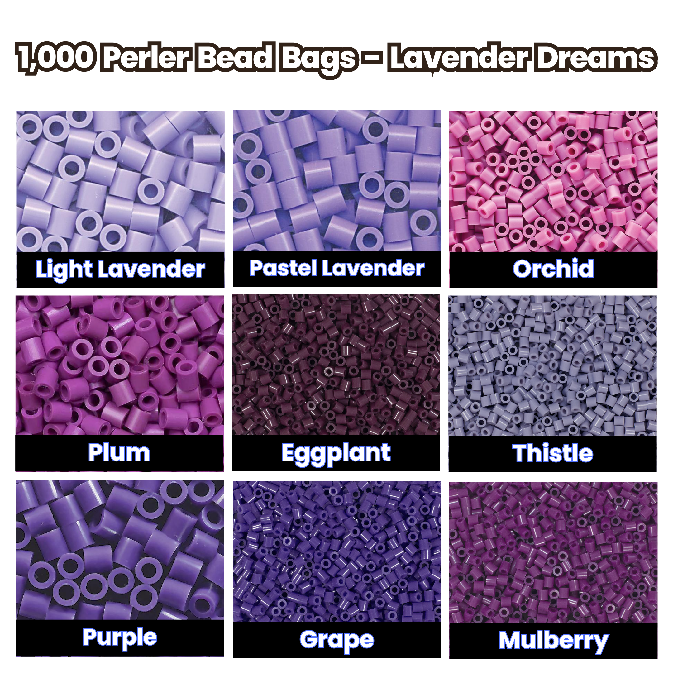 1,000 Perler Bead Bags - Lavender Dreams