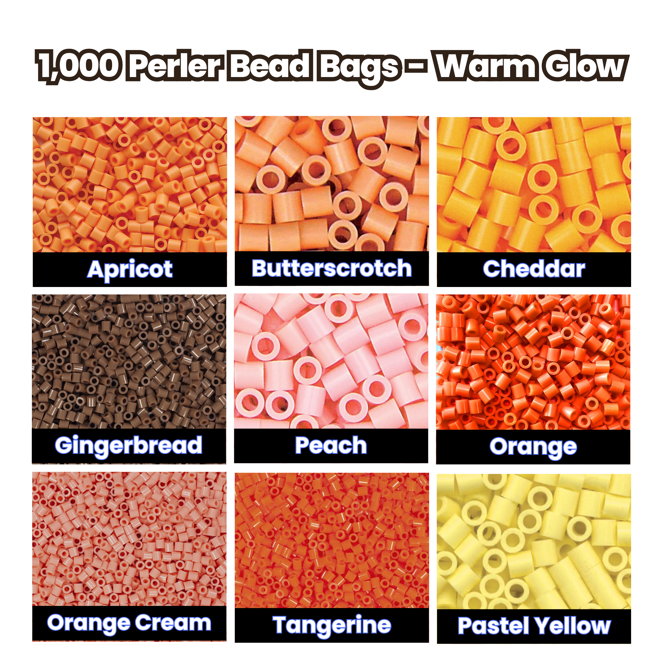 1,000 Perler Bead Bags - Warm Glow