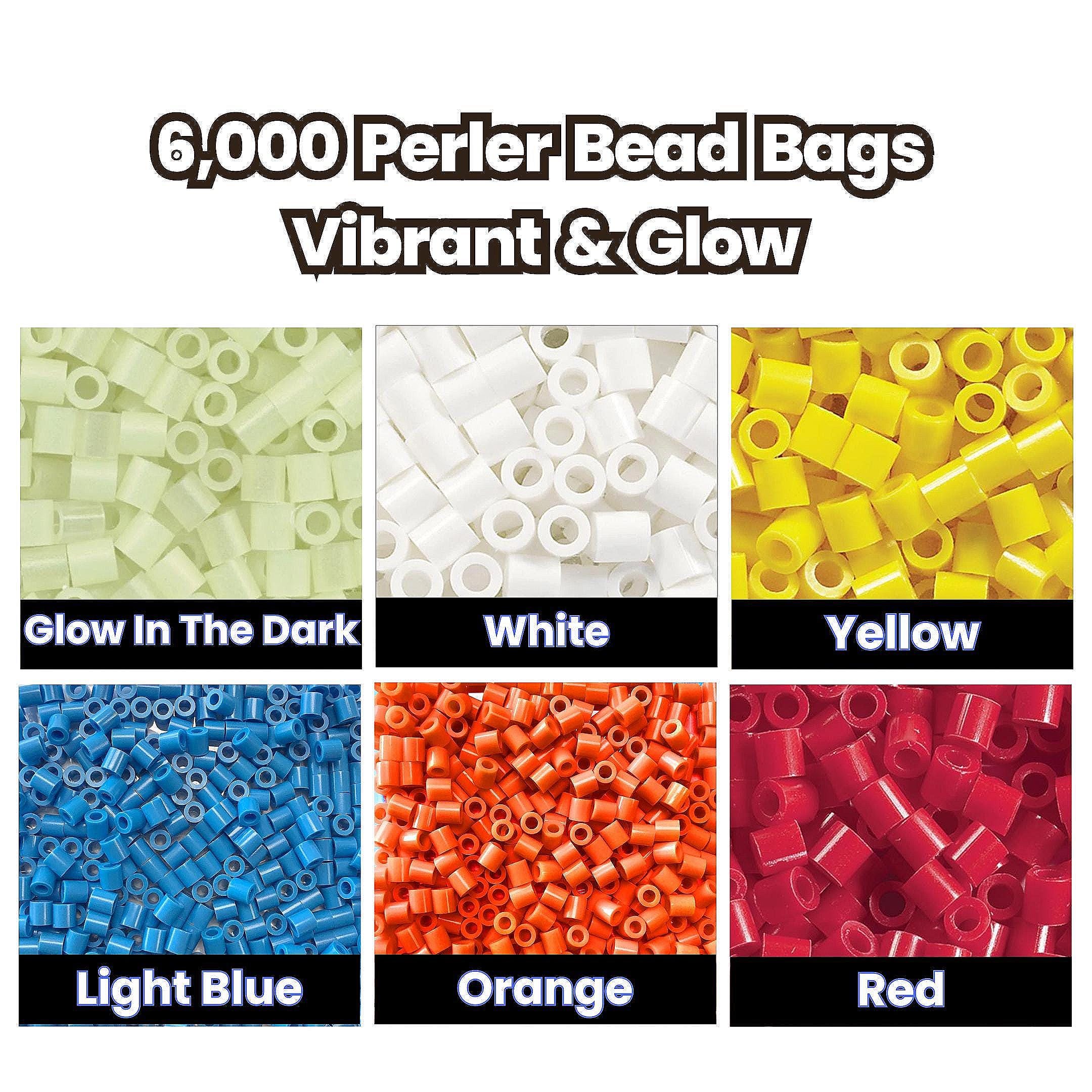 6,000 Perler Bead Bags - Vibrant & Glow