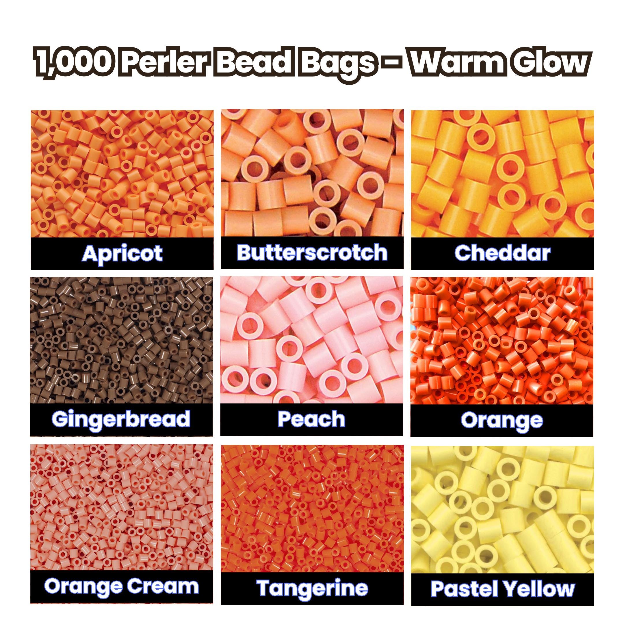 1,000 Perler Bead Bags - Warm Glow