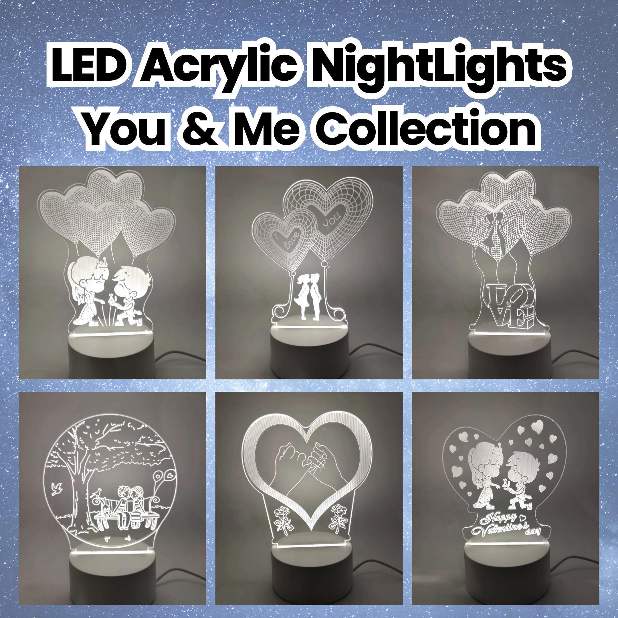 Led Acrylic NightLights - You & Me Collection