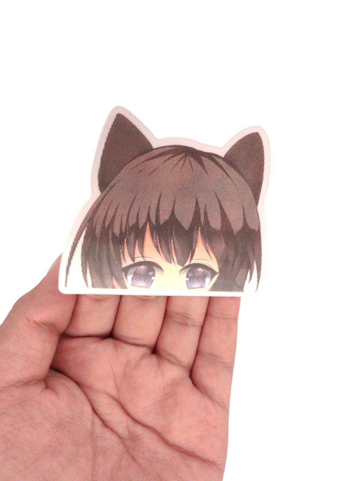 Neko Girl Mini 3D Motion Peeker Sticker