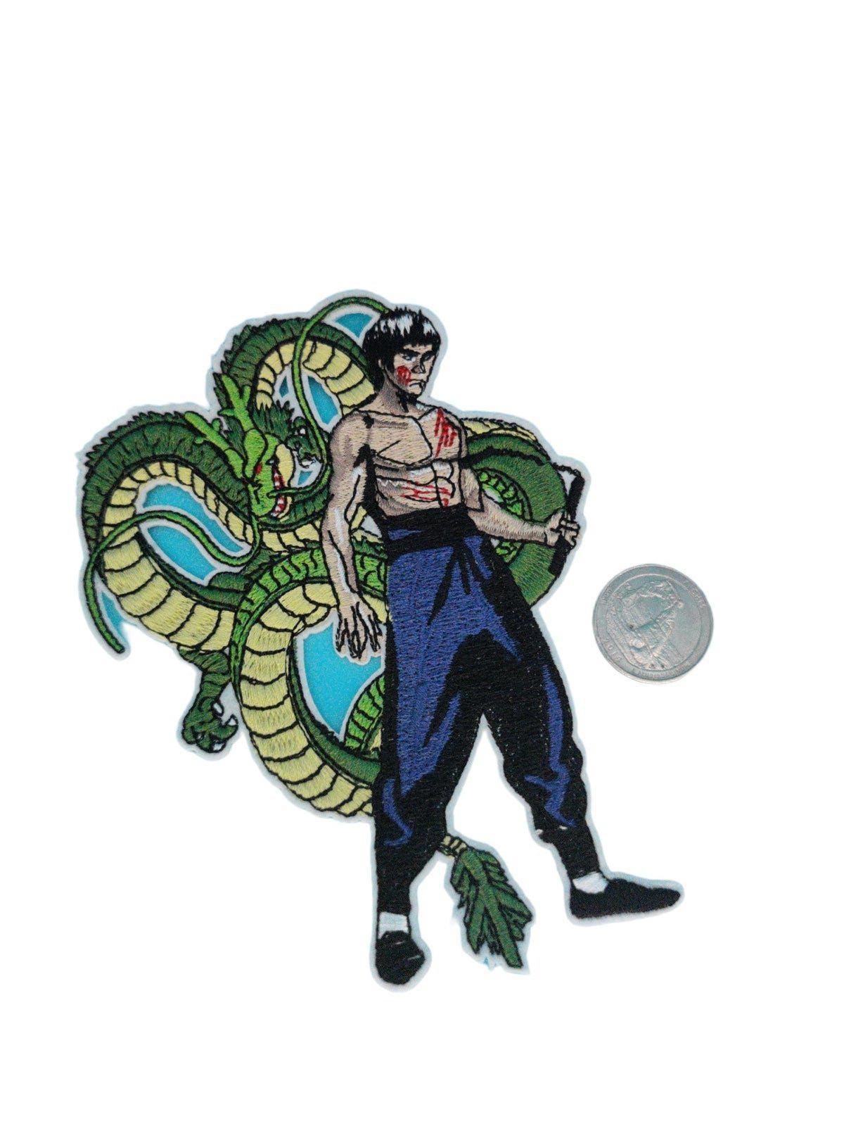 Bruce Lee and Shenron Iron On Patch