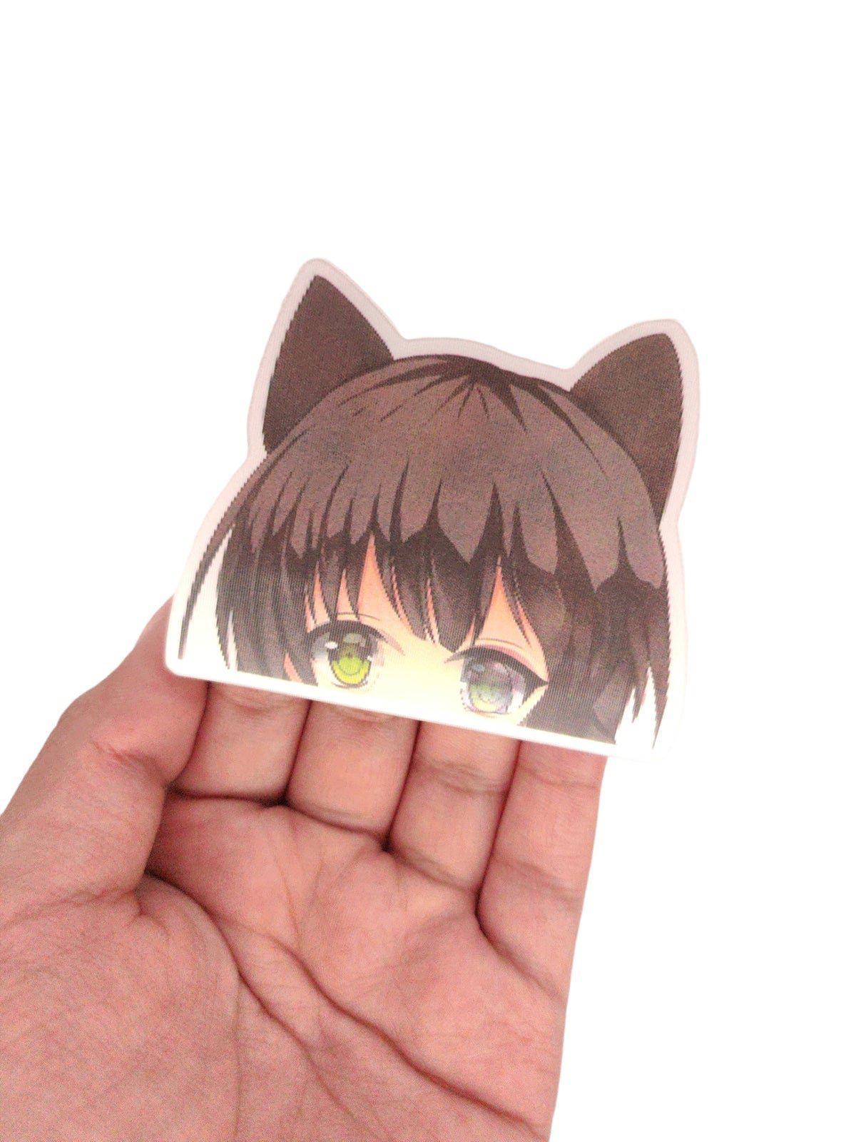 Neko Girl Mini 3D Motion Peeker Sticker