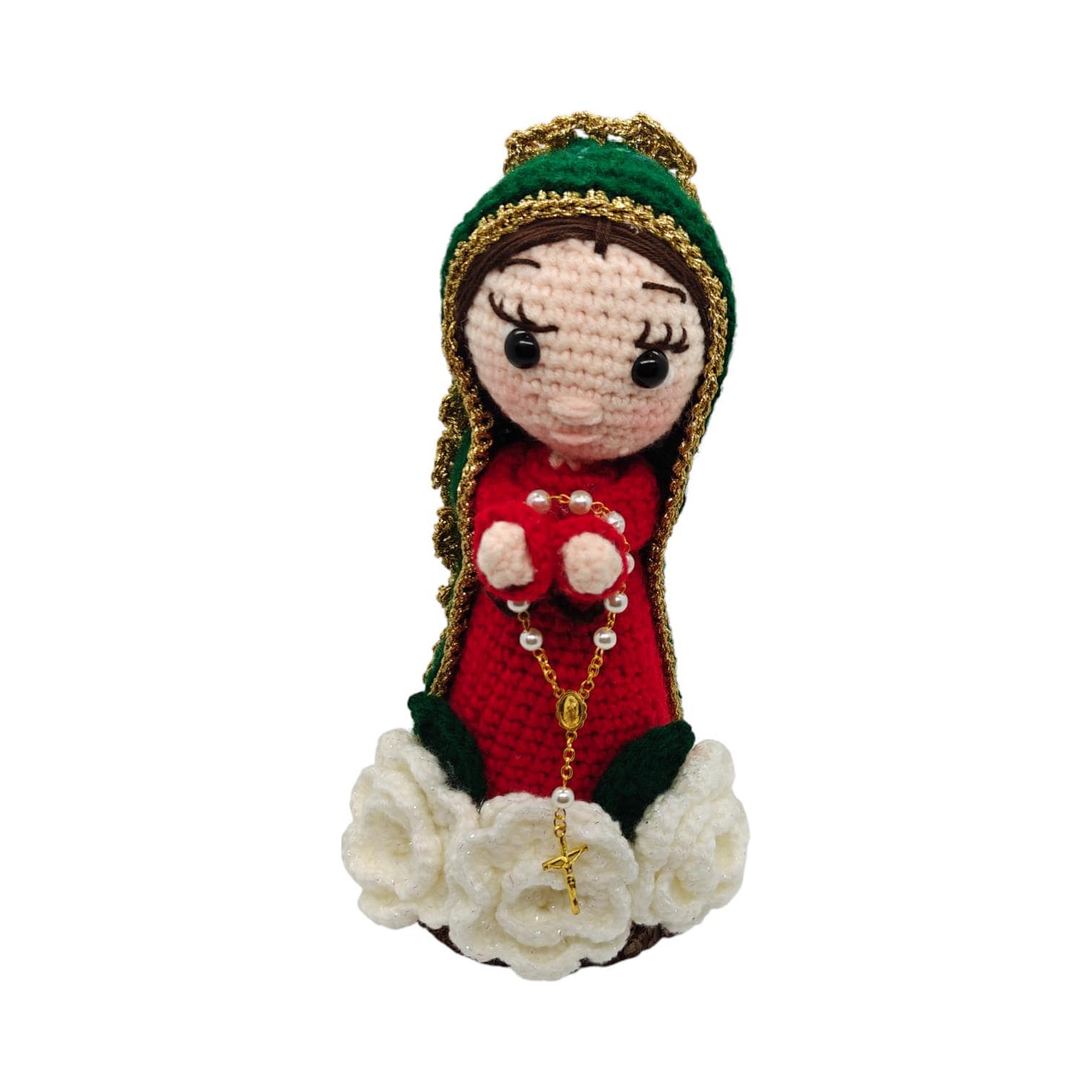 Handmade Crochet Our Lady of Guadalupe Amigurumi Doll - Virgen de Guadalupe Figura Tejida a Mano - 8" Catholic Religious Decor