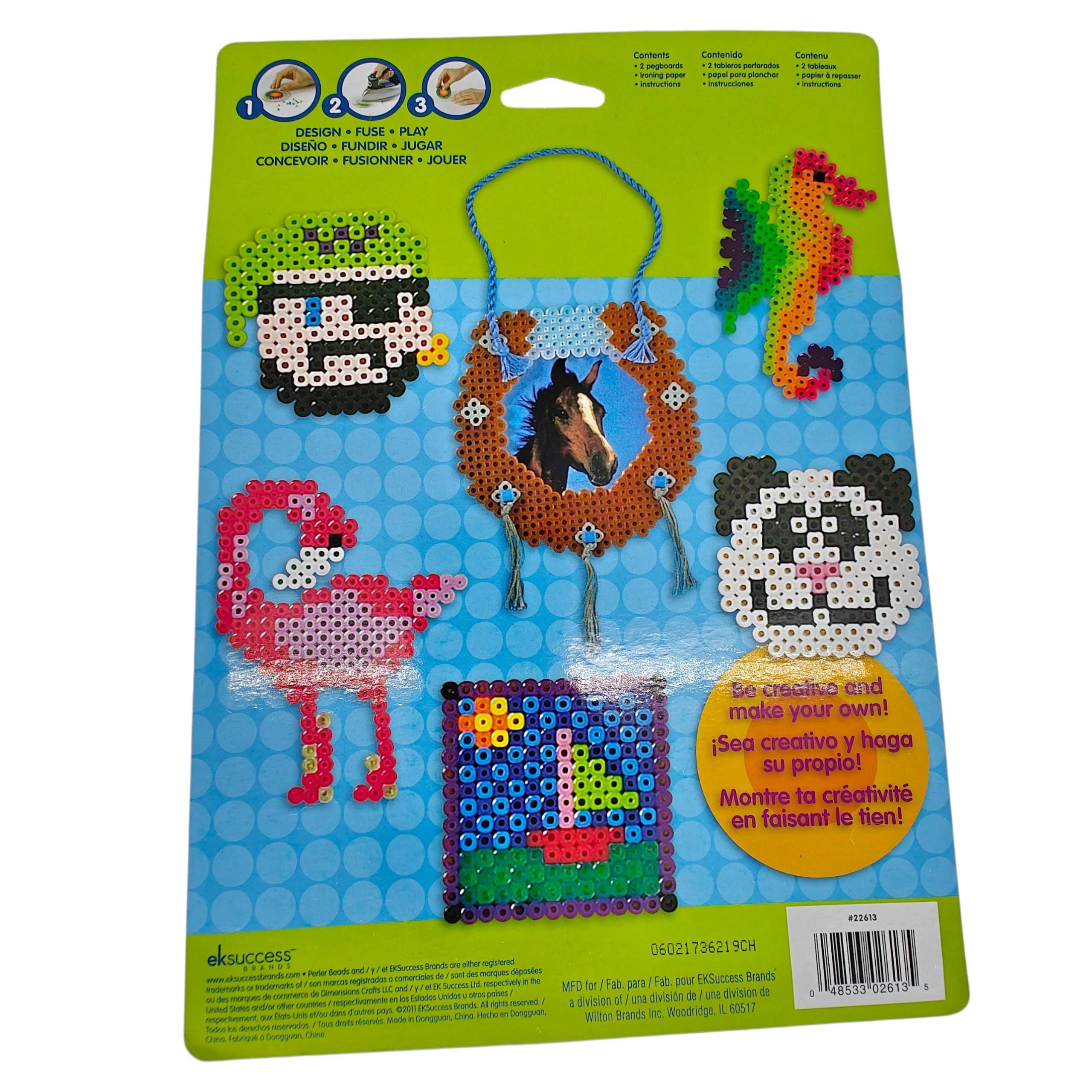 Perler Large Clear Square Pegboards 2-Pack – Interlocking 5.7" Boards + Ironing Paper + instruction | 5mm Fuse Beads (Perler/Hama/Artkal)