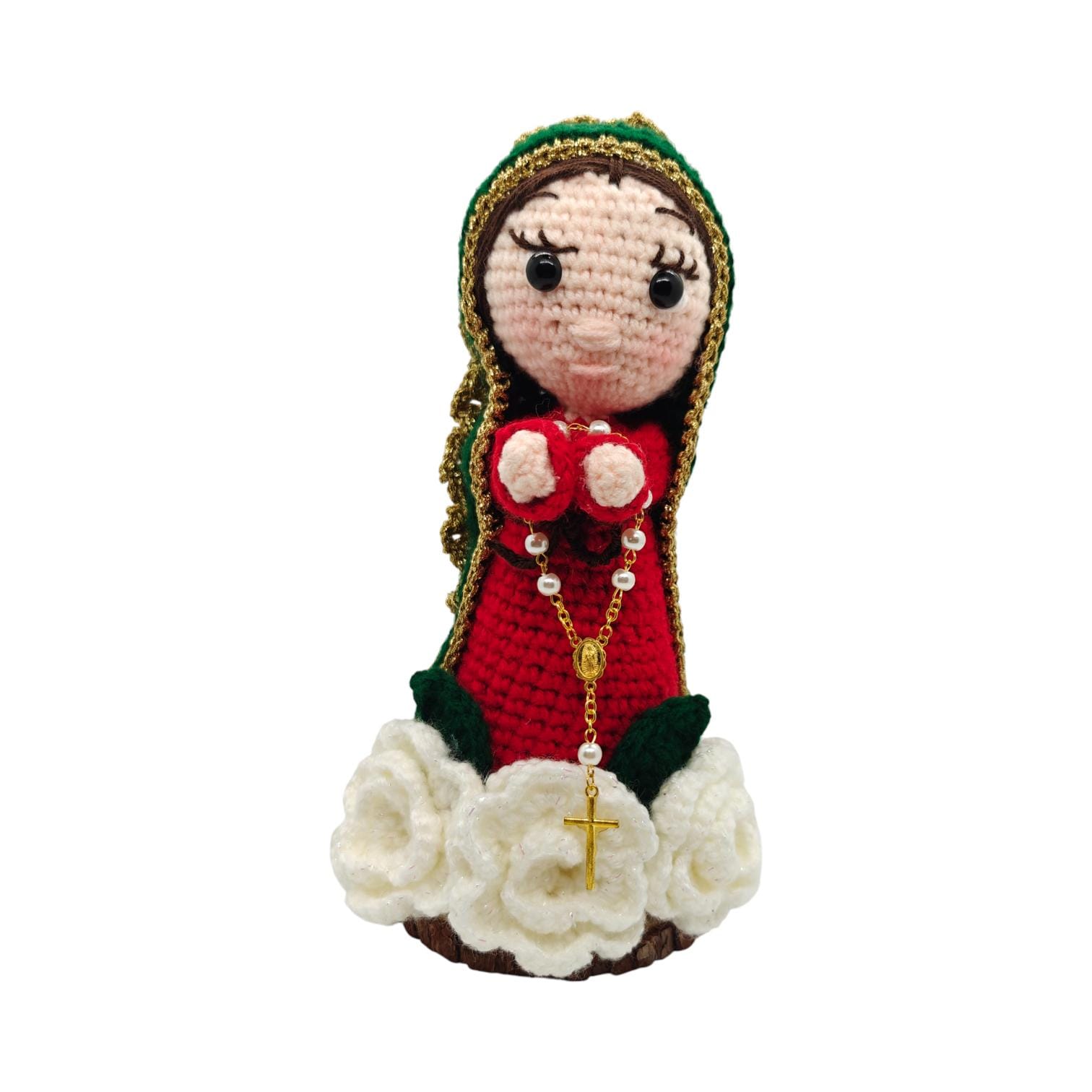 Handmade Crochet Our Lady of Guadalupe Amigurumi Doll - Virgen de Guadalupe Figura Tejida a Mano - 8" Catholic Religious Decor