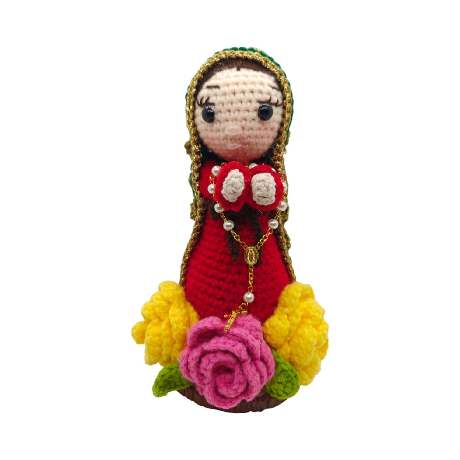 Handmade Crochet Our Lady of Guadalupe Amigurumi Doll - Virgen de Guadalupe Figura Tejida a Mano - 8" Catholic Religious Decor