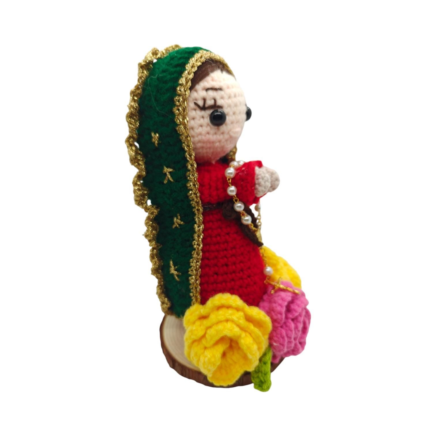 Handmade Crochet Our Lady of Guadalupe Amigurumi Doll - Virgen de Guadalupe Figura Tejida a Mano - 8" Catholic Religious Decor