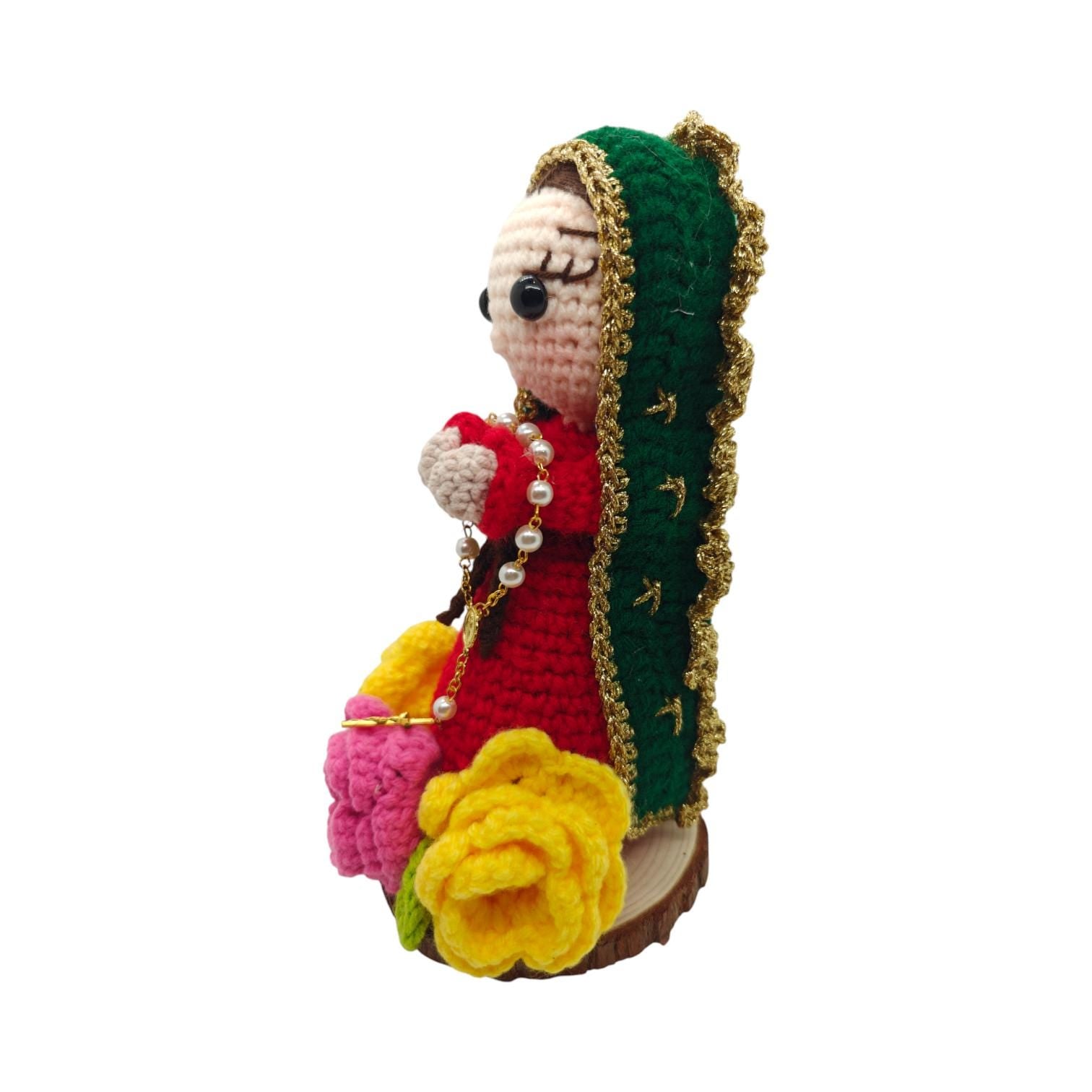 Handmade Crochet Our Lady of Guadalupe Amigurumi Doll - Virgen de Guadalupe Figura Tejida a Mano - 8" Catholic Religious Decor