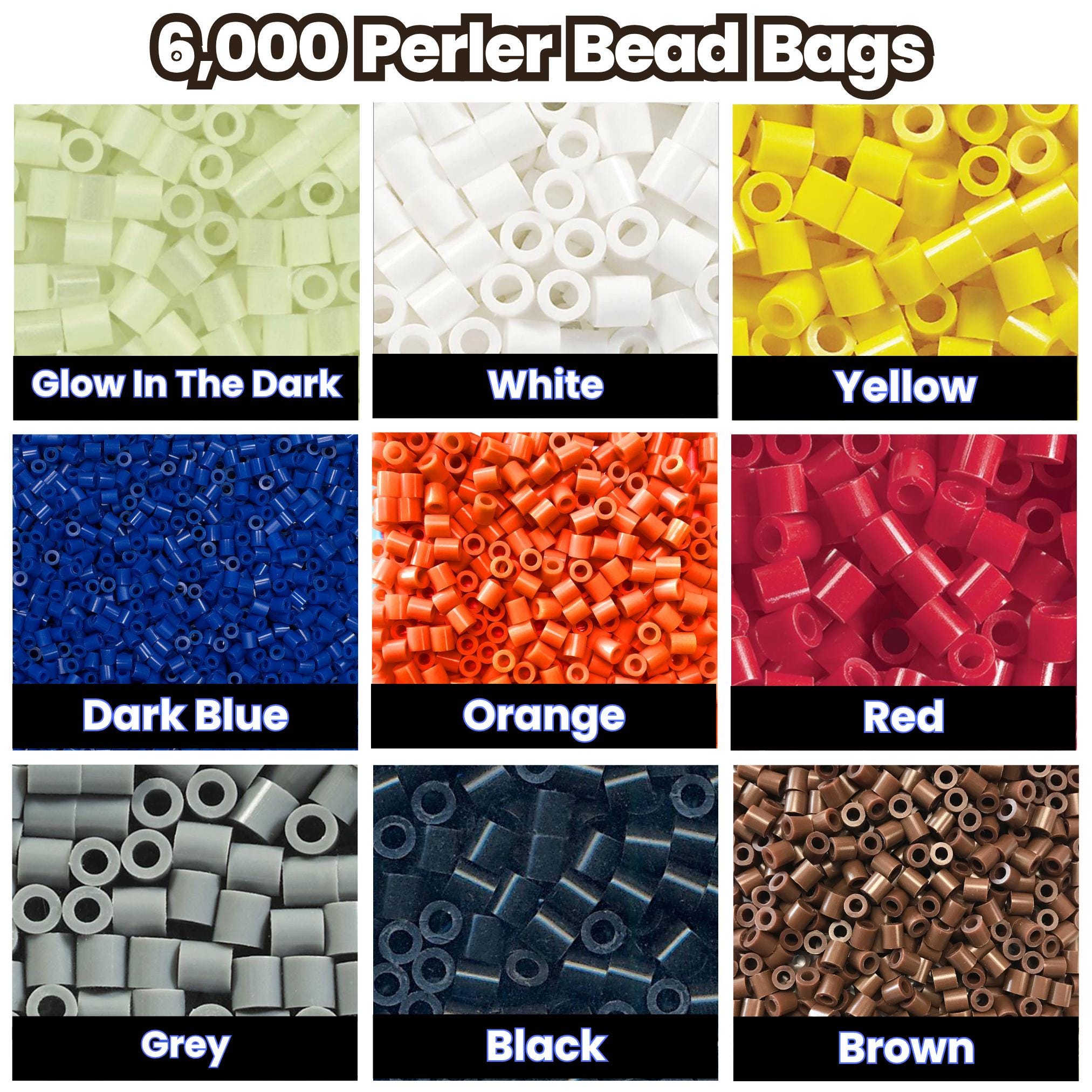 Perler Beads 6,000 Count Bag (5mm) – Bulk Fuse Beads for Melty Bead Crafts & Pixel Art | Choose Color
